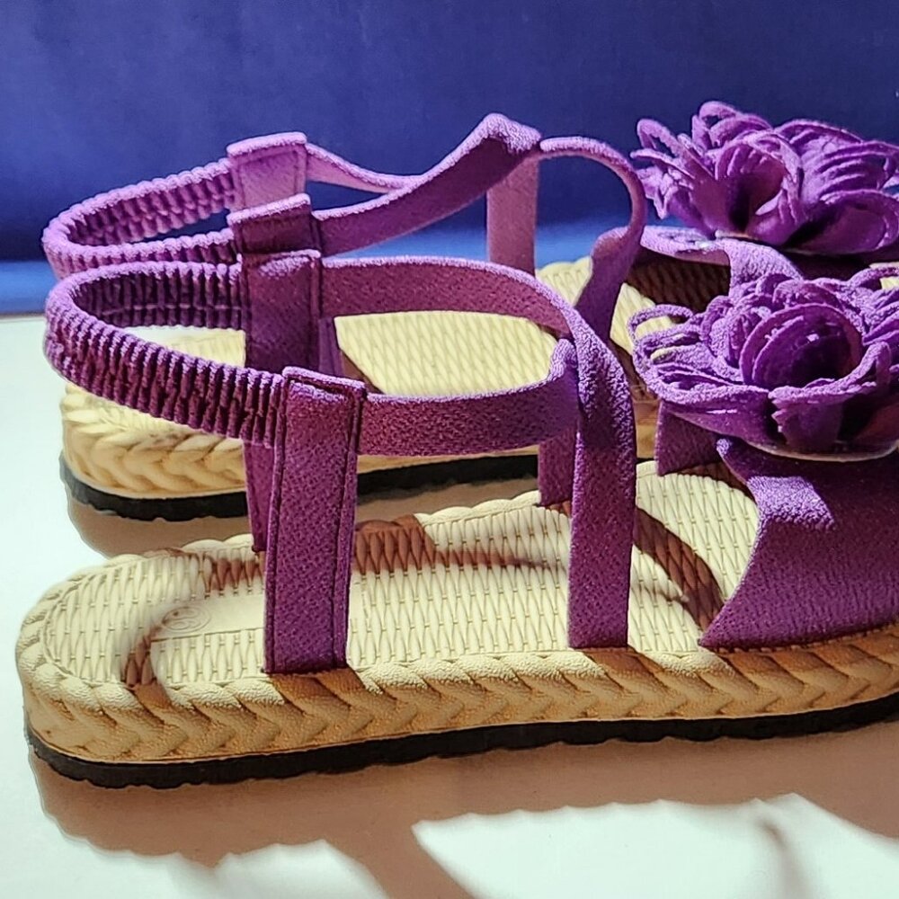 Brand new purple sandals sz 36 sz 6 bow NWOB - Picture 2 of 6